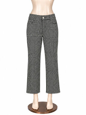 89th & Madison Women's Black & White Checkered Cropped Capri Pants Size 10